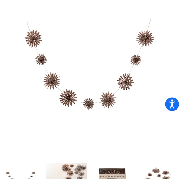 New Creative Co-op snowflake garland Kraft paper - Picture 4 of 4